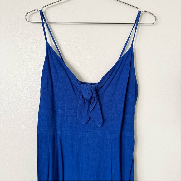 | band of gypsies • malibu linen front-tie midi dress • size small | - Picture 7 of 15